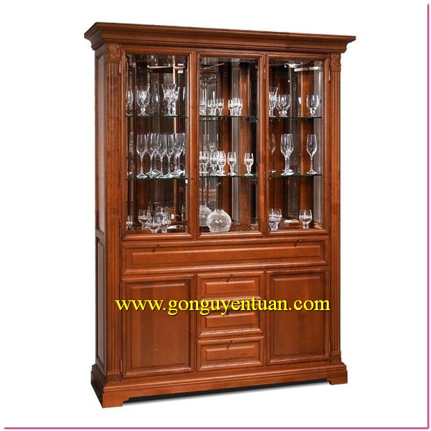 Tủ rượu 3 buồng gỗ sồi mỹ